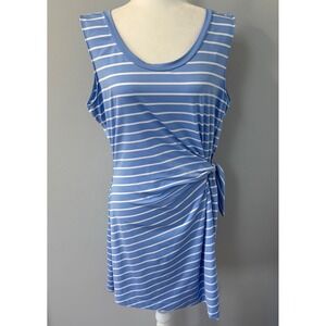 Vineyard Vines Performance Stripe Sleeveless Tie Waist Tank Dress Size L